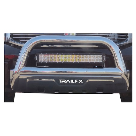 Trailfx B1508S; Bull Bar; Polished Stainless Steel 3-1/2 Inch Diameter With Skid Plate Use G9018MK B1508S